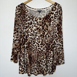 The Limited Leopard Print Top Size 2X Knit